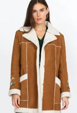 Outlet Johnny Was Acacia Suede Sherpa Coat Kamut
