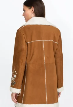 Outlet Johnny Was Acacia Suede Sherpa Coat Kamut
