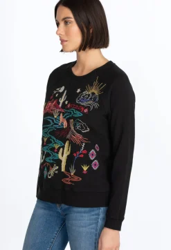 New Johnny Was Arizona Raglan Sweatshirt Black