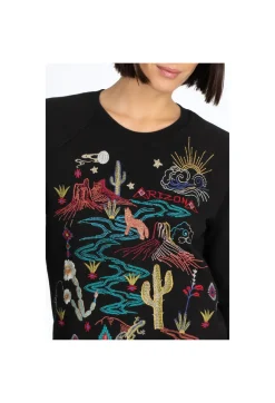 New Johnny Was Arizona Raglan Sweatshirt Black