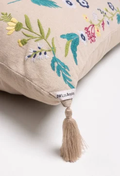 Clearance Johnny Was Arla Linen Embroidered Pillow French Macaroon