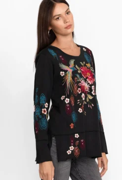 Best Johnny Was Ashira Raw Seam Long Sleeve Tee Black