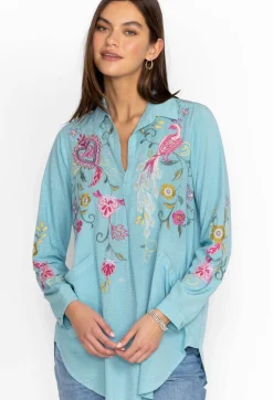 New Johnny Was Ashlee Henley Popover Tunic Plaid