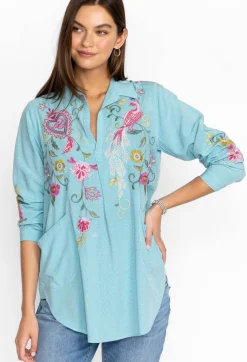 New Johnny Was Ashlee Henley Popover Tunic Plaid