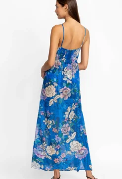 New Johnny Was Back Tie Strappy Maxi Dress Blue Dove