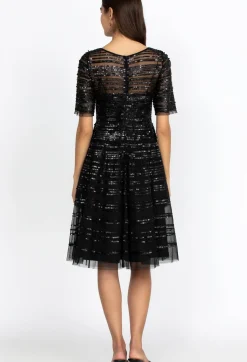 Outlet Johnny Was Beaded Mesh Dress Black