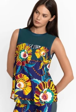 Hot Johnny Was Bee Active High Low Mesh Contrast Tank Kimbra