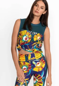 Hot Johnny Was Bee Active High Low Mesh Contrast Tank Kimbra