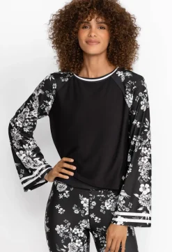 Johnny Was Bee Active Kimono Sleeve Swing Tee Charcoal Dreamer