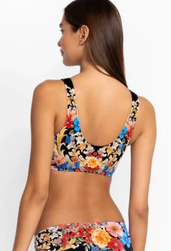 Best Johnny Was Black Royal Ruched Bikini Top Multi