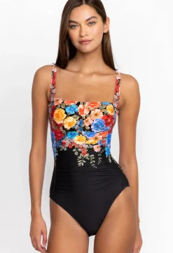 Best Johnny Was Black Royal Ruched One Piece Multi