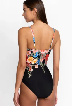 Best Johnny Was Black Royal Ruched One Piece Multi