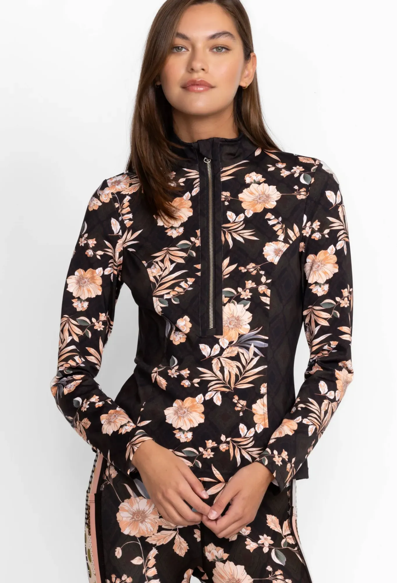 Online Johnny Was Blocked Athletic Mock Neck Pullover Nido