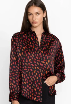 Discount Johnny Was Boxy Charmeuse Shirt Amora