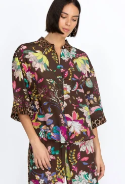 Sale Johnny Was Boxy Silk Shirt Arabella