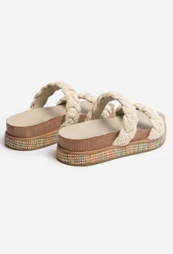 Johnny Was Braided Rope Sandal - Cream Multi