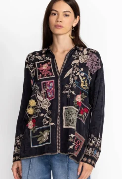 New Johnny Was Briony Blouse Sanded Black
