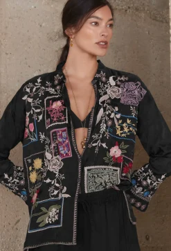 New Johnny Was Briony Blouse Sanded Black