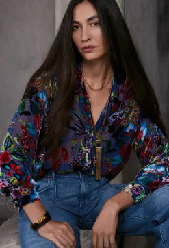 Best Johnny Was Burnout Yrene Blouse Minto