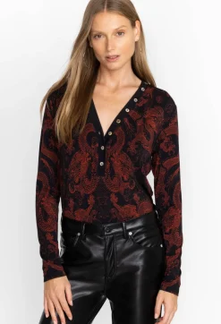 Hot Johnny Was Button Neck L/S Tee Mayla