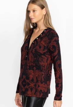 Hot Johnny Was Button Neck L/S Tee Mayla