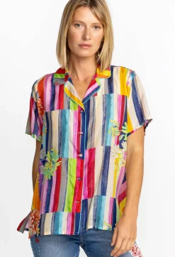 Johnny Was Button Up Summer Stripe