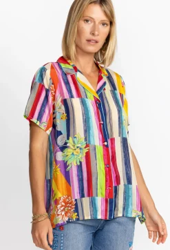 Johnny Was Button Up Summer Stripe
