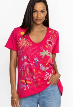Best Johnny Was California Everyday Tee Raspberry
