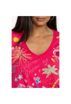 Best Johnny Was California Everyday Tee Raspberry