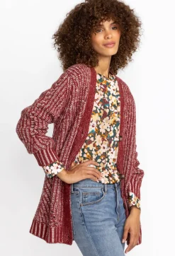 Sale Johnny Was Calme Drop Needle Cardigan Red