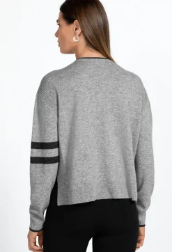 Johnny Was Calme Stripe Pullover Heather Grey