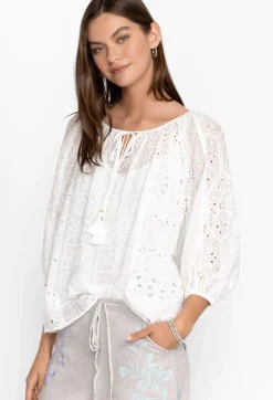 Best Johnny Was Castillo Eyelet Blouse White