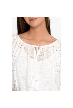 Best Johnny Was Castillo Eyelet Blouse White