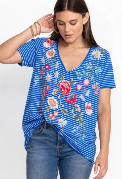 Clearance Johnny Was Catalina Everyday Tee Stripe