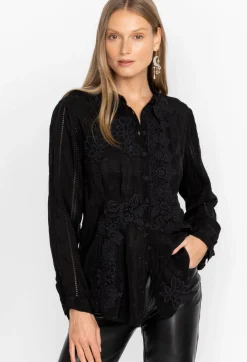 Online Johnny Was Celia Applique Shirt Black