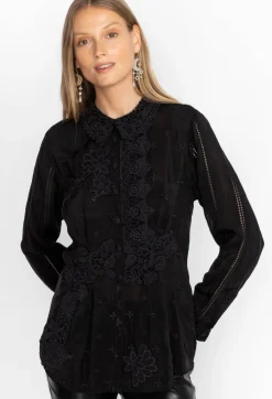 Online Johnny Was Celia Applique Shirt Black