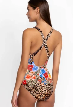 Online Johnny Was Cheetah Cross Back One Piece Multi