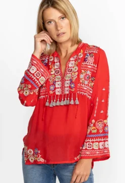Best Johnny Was Coriander Blouse Mars Red