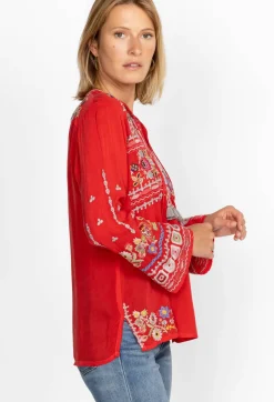 Best Johnny Was Coriander Blouse Mars Red