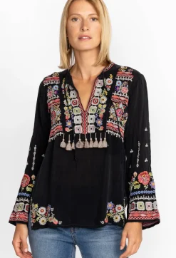 Discount Johnny Was Coriander Blouse Sanded Black