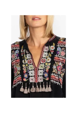 Discount Johnny Was Coriander Blouse Sanded Black