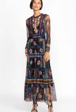 New Johnny Was Dayana Mesh Dress Multi