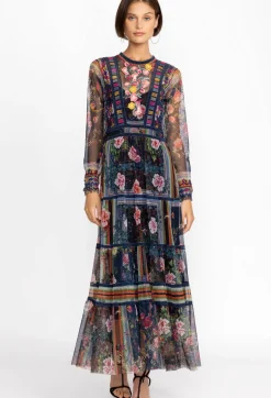 New Johnny Was Dayana Mesh Dress Multi