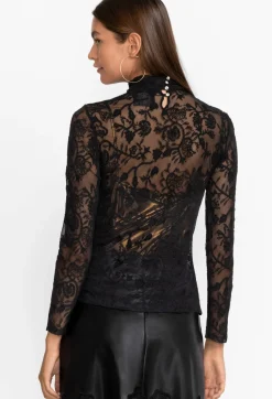Online Johnny Was Dina Mesh Tee Black