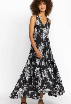 Clearance Johnny Was Dreamer Silk Bias Dress Charcoal Dreamer