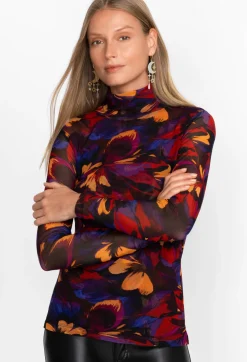 Johnny Was Eclipse Blooms Mesh Tee Multi