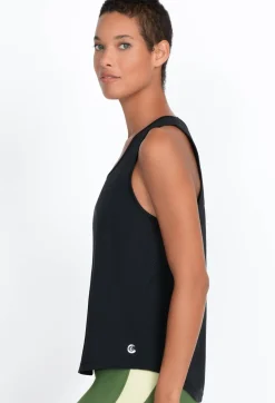 Discount Johnny Was Effect Mesh Contrast Tank Jet Black