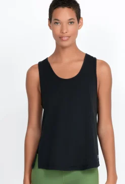 Discount Johnny Was Effect Mesh Contrast Tank Jet Black