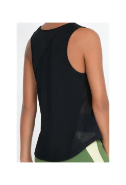 Discount Johnny Was Effect Mesh Contrast Tank Jet Black