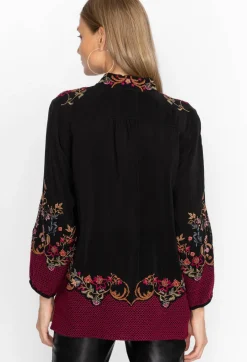 Outlet Johnny Was Eleana Blouse Black